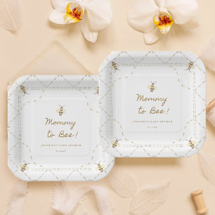 Assiettes En Carton Maman À Être Baby shower Miel
