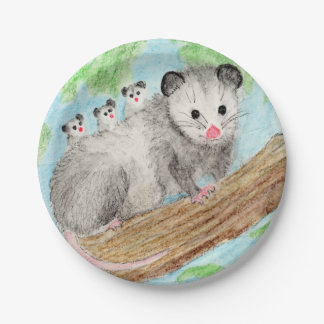 Assiettes En Carton Maman d'Opossum