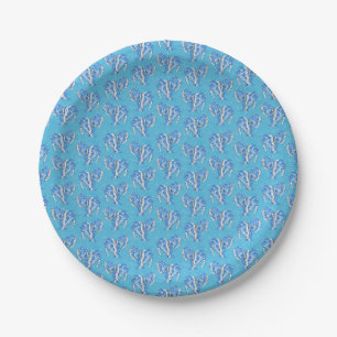 Assiettes En Carton Manates de tatouage Tribal Bleu Océan