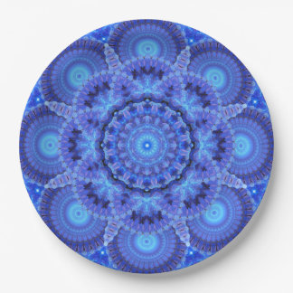 Assiettes En Carton Mandala azuré d'harmonie