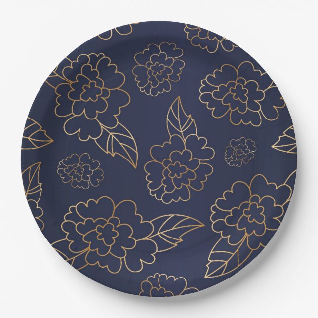 Assiettes En Carton Mandala de fleurs 1 (Devant)