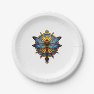 Assiettes En Carton Mandala Dragonfly Luminous Sacred Geometry Spiritu