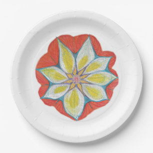 Assiettes En Carton Mandala flower Plaques de papier personnalisées 9 