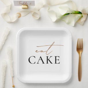 Assiettes En Carton Manger Gâteau moderne Mariage blanc