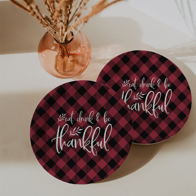Assiettes En Carton Mangez, Buvez Et Soyez Gentils Joués Thanksgiving (Créateur téléchargé)