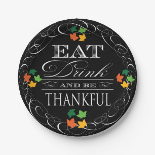 Assiettes En Carton Mangez la boisson et soyez thanksgiving