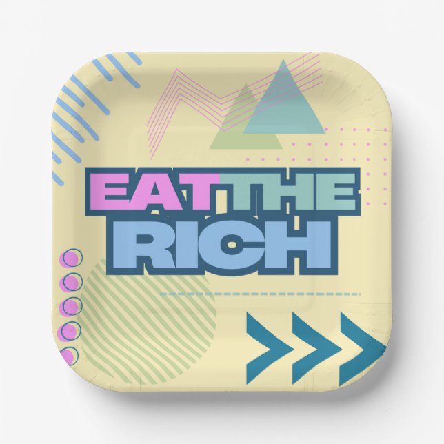 Assiettes En Carton Mangez les plaques Vibe Rich 90s (Recto)