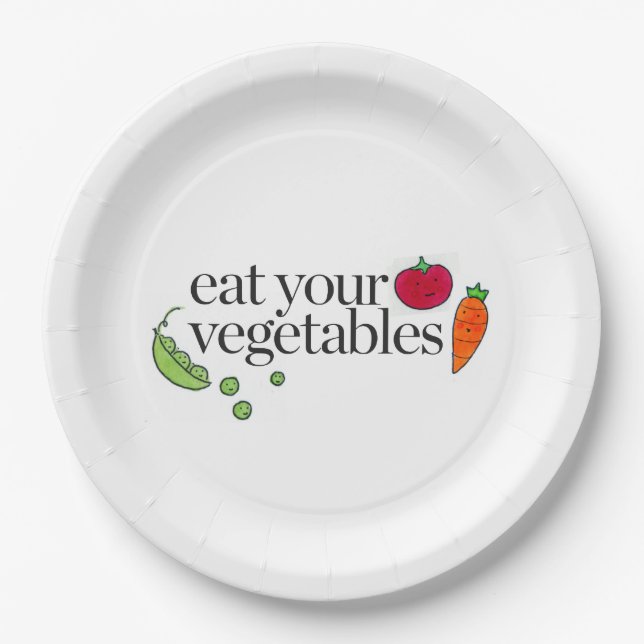 Assiettes En Carton Mangez vos légumes (Devant)