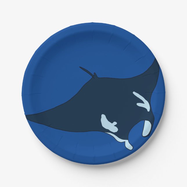Assiettes En Carton Manta Ray (Devant)