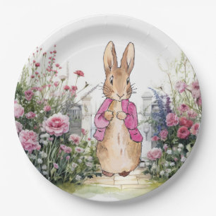 Assiettes En Carton Manteau rose lapin classique