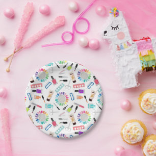 Assiettes En Carton Manucure Pédicure Ongles Fille Anniversaire