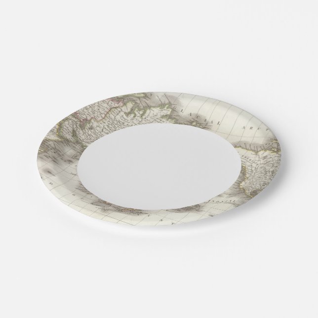 Assiettes En Carton Mappemonde - Carte du monde (Angle)