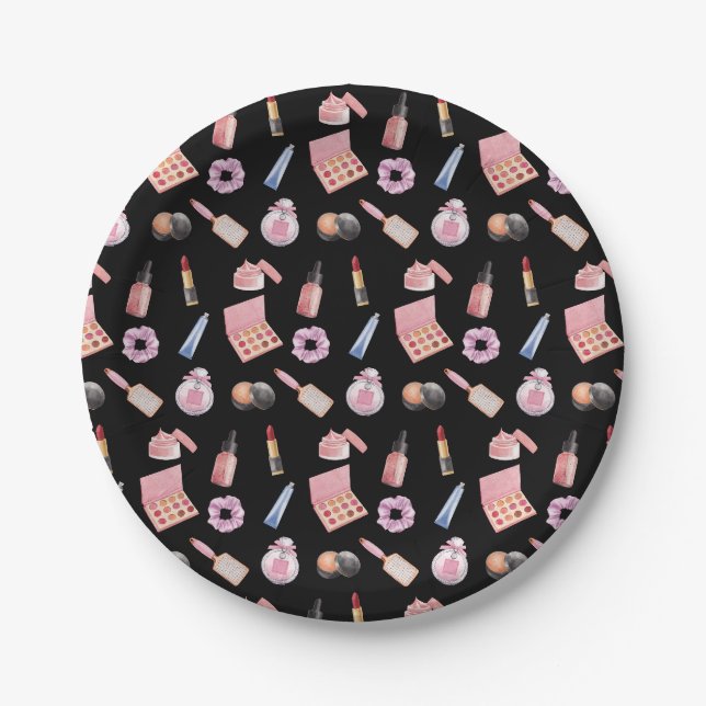 Assiettes En Carton Maquillage Cosmétique Motif Cosmetologie Plaques p (Devant)