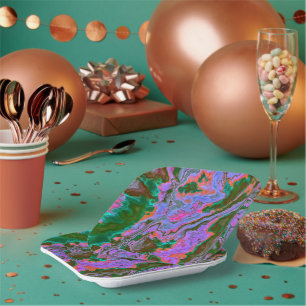 Assiettes En Carton Marbre aigre