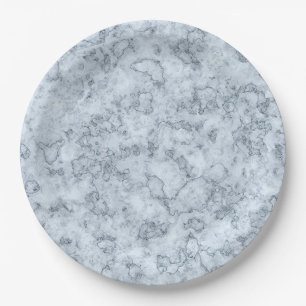 Assiettes En Carton Marbre bleu