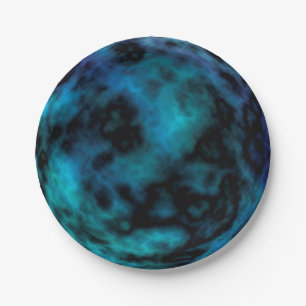 Assiettes En Carton Marbre Bleu Cosmic Faux