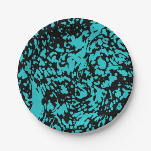 Assiettes En Carton Marbre Granit Texture Bleu