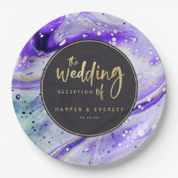 Marbre violet incky éclaboussé avec Mariage Gold L