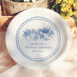 Assiettes En Carton Marché aux Fleurs Mariage Fantaisiste