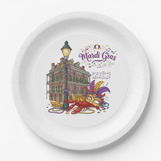 Assiettes En Carton Mardi Gras (Devant)