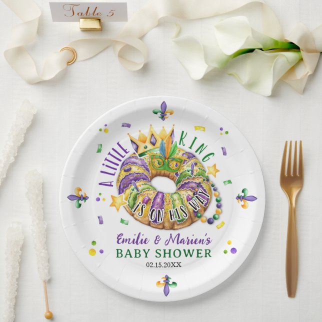 Assiettes En Carton Mardi Gras A little King is on his way (Mariage)