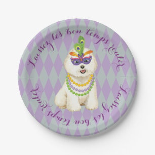 Assiettes En Carton Mardi Gras Bichon Frise