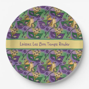 Assiettes En Carton Mardi Gras Laissez Les Bons Temps Rouler