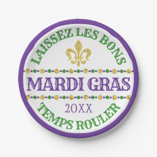 Assiettes En Carton Mardi Gras Laissez Les Bons Temps Rouler