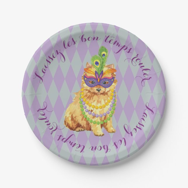 Assiettes En Carton Mardi gras Pomeranian (Devant)
