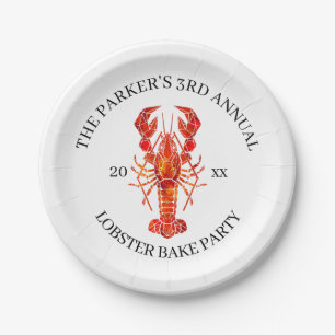 Assiettes En Carton Marée Rouge Homard cuit au four