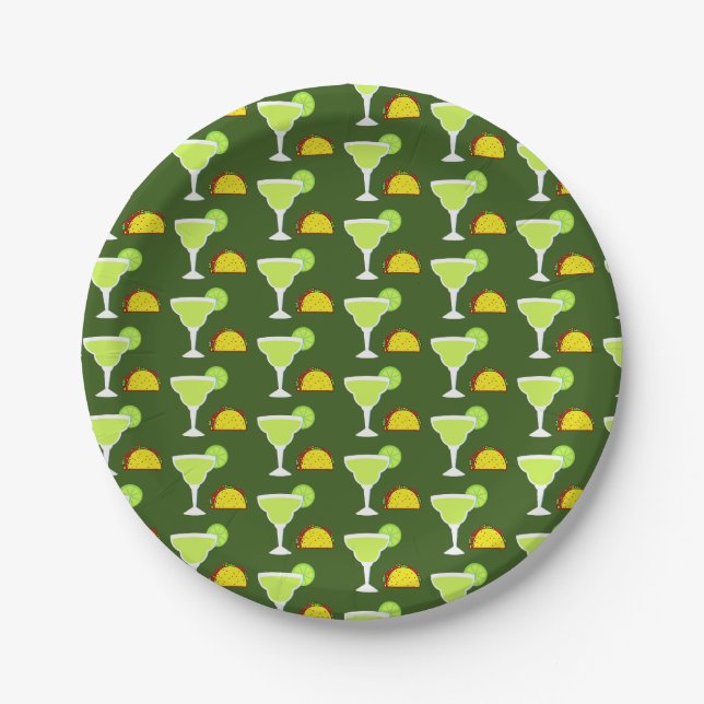 Assiettes En Carton Margaritas + Tacos ! (Devant)