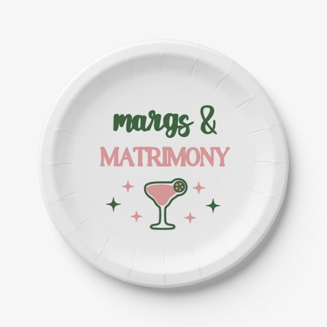 Assiettes En Carton Marges et Mariage (Devant)