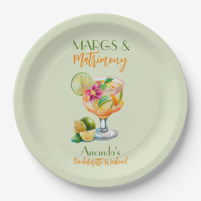 Assiettes En Carton Margs et Matrimony Tequila & Fiesta Enterrement de (Devant)