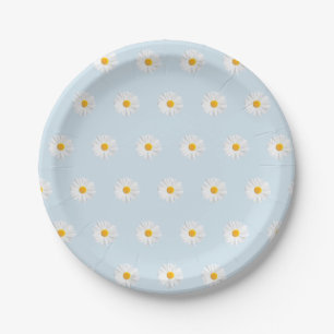 Assiettes En Carton marguerite blanche