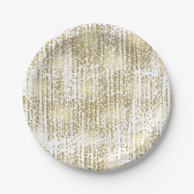 Assiettes En Carton Mariage Abstrait Gold Jewel Bokeh (Devant)