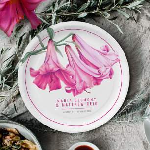 Assiettes En Carton Mariage artistique floral au lys de perfection ros