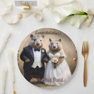 Assiettes En Carton Mariage australien australien wombats, Mariage