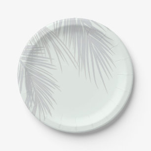 Assiettes En Carton Mariage aux feuilles de palmier tropical élégant b