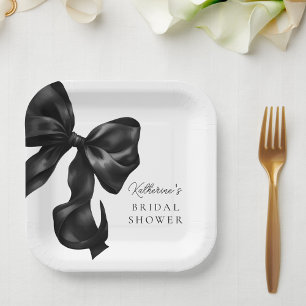 Assiettes En Carton Mariage Black Bow