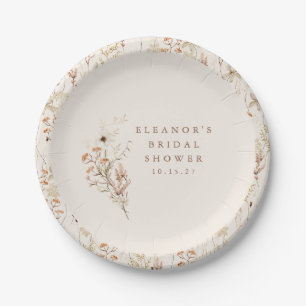 Assiettes En Carton Mariage Bohème Champêtre Fleurs Floral Rustique