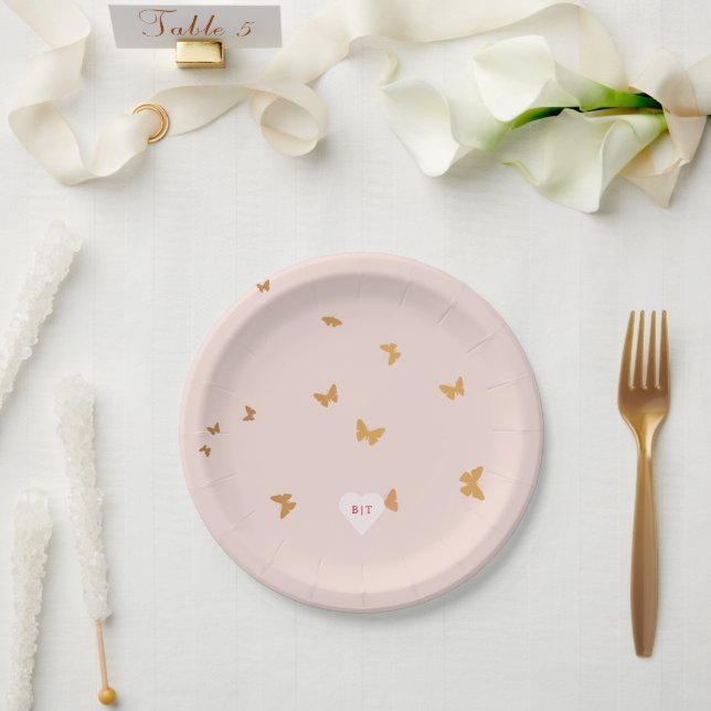 ASSIETTES EN CARTON MARIAGE BOUTEILLES D'OR (Mariage)