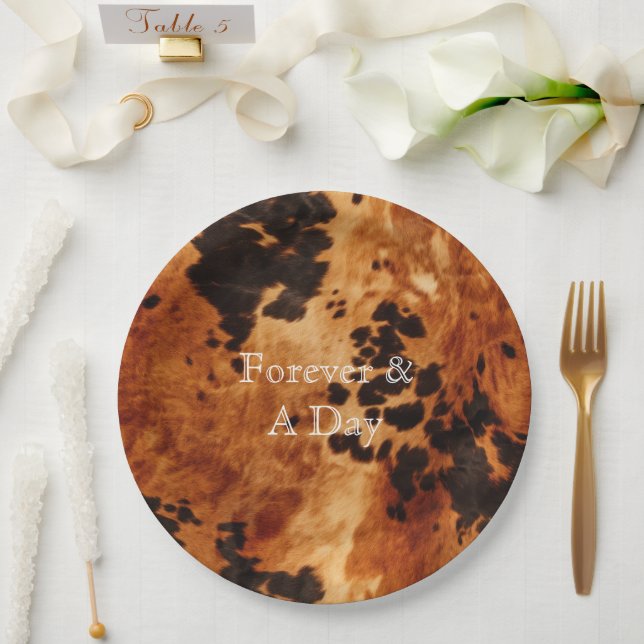 Assiettes En Carton Mariage Brown à la crème (Mariage)
