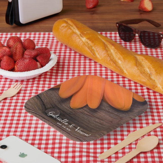 Assiettes En Carton Mariage campagnard rustique Orange Daisy Grange (Pique-nique)