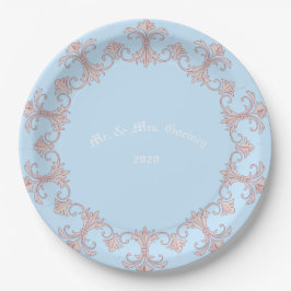 Assiettes En Carton Mariage Célébrations Bleu Personnaliser