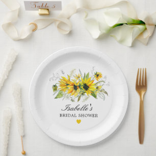 Assiettes En Carton Mariage Champêtre Jaune Tournesol
