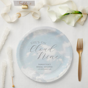 Assiettes En Carton Mariage Cloud Nine Ciel Nuageux Bleu Moderne