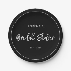 Assiettes En Carton Mariage contemporain moderne noir