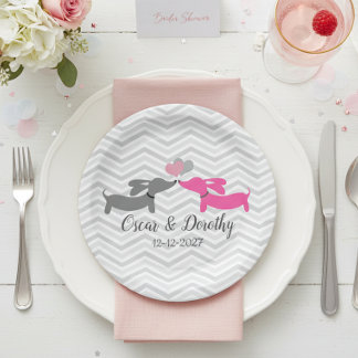 Assiettes En Carton Mariage Dachshund Personnaliser les plaques de pap