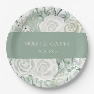 Assiettes En Carton Mariage d'aquarelle de couleur rouille