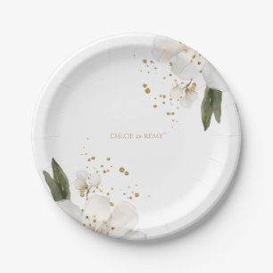Assiettes En Carton Mariage d'aquarelle florale